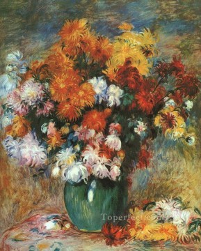 フラワーズ Painting - 菊の花瓶 ピエール・オーギュスト・ルノワール